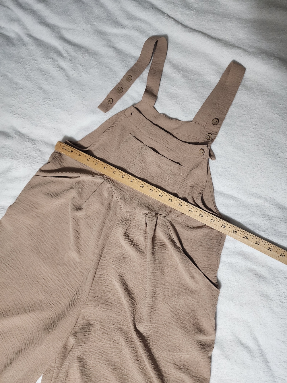 Wide-Leg Khaki Overalls Jumpsuit - Casual Women's - Picture 9 of 9